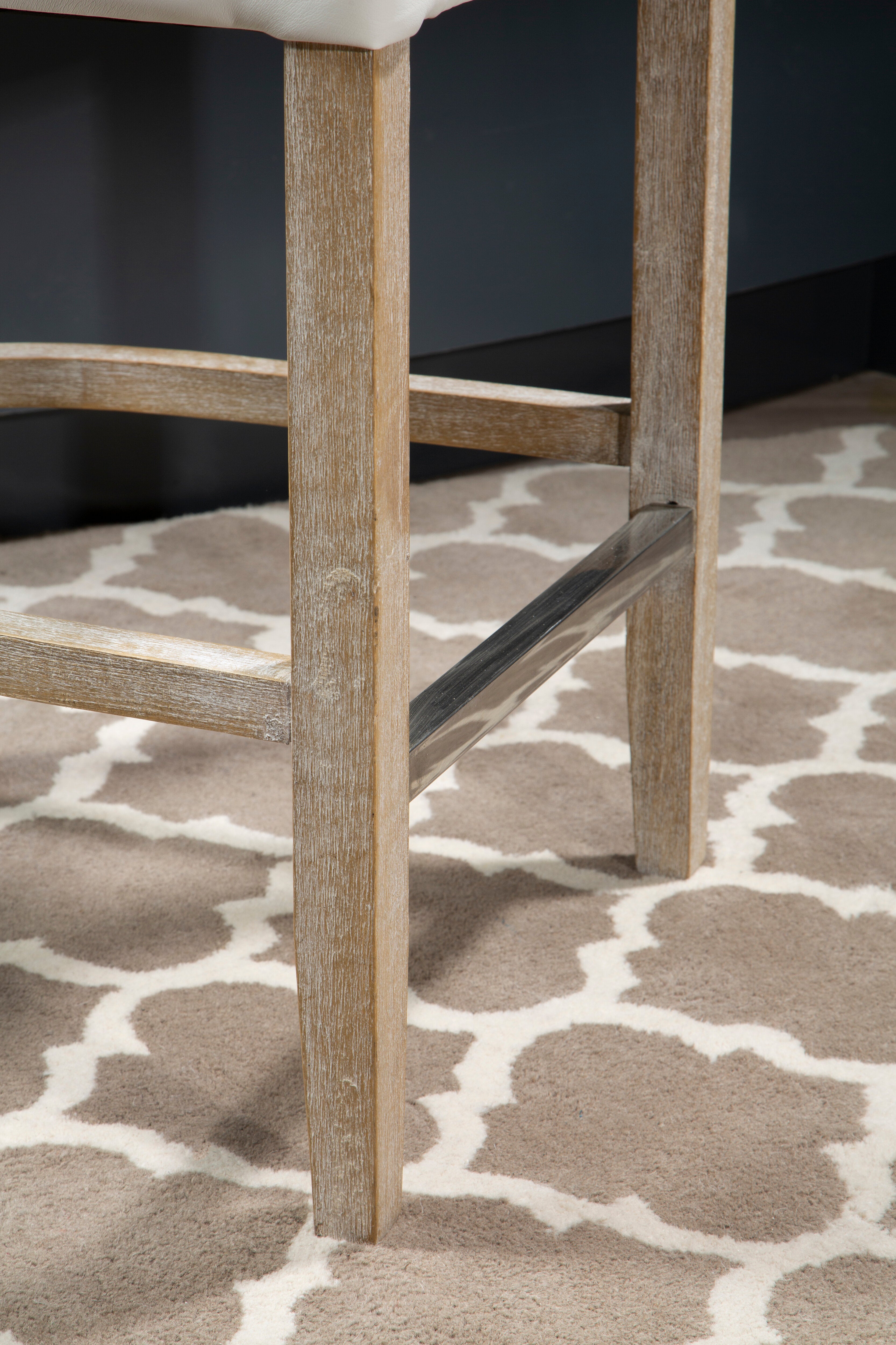 Candace Townhouse Stud White Detail Bar Stool